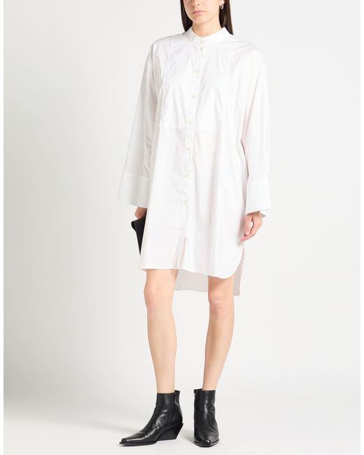 Acne White Mini Dress Cotton, Elastane