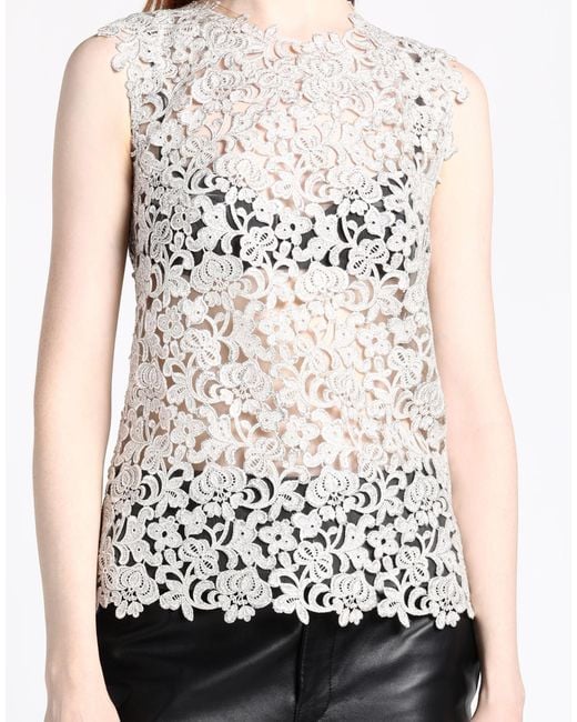 Ermanno Scervino Gray Top Polyester, Polyamide
