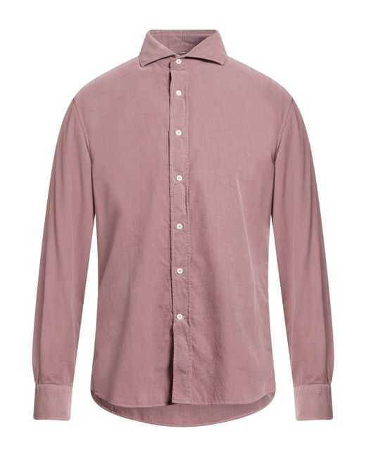 Brunello Cucinelli Pink Shirt Cotton for men