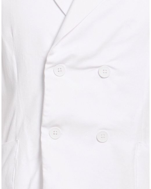 Alpha Studio White Blazer Cotton, Elastane for men