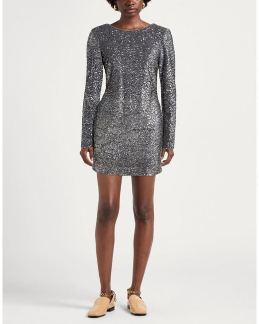 Imperial Gray Mini Dress Polyester, Elastane