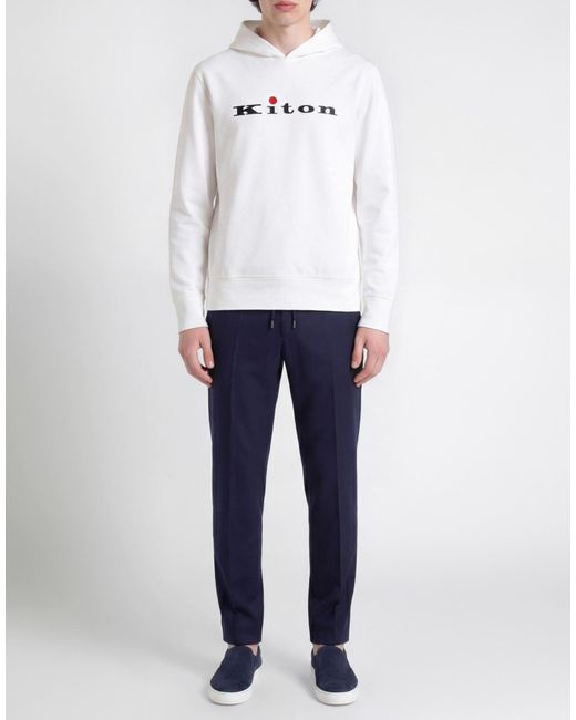 Kiton White Sweatshirt Cotton, Elastane for men