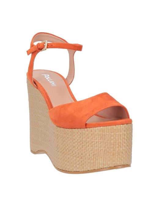 Pollini Orange Espadrilles Leather