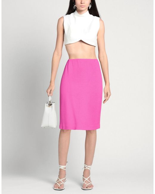 Clips Pink Midi Skirt Viscose, Virgin Wool