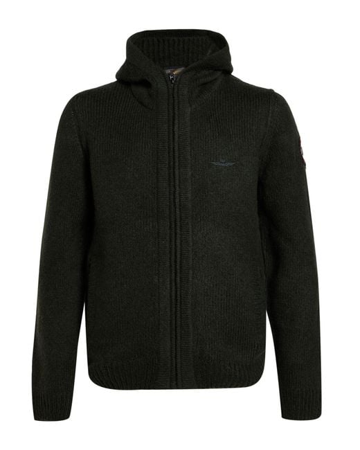 Aeronautica Militare Black Cardigan Wool, Nylon for men