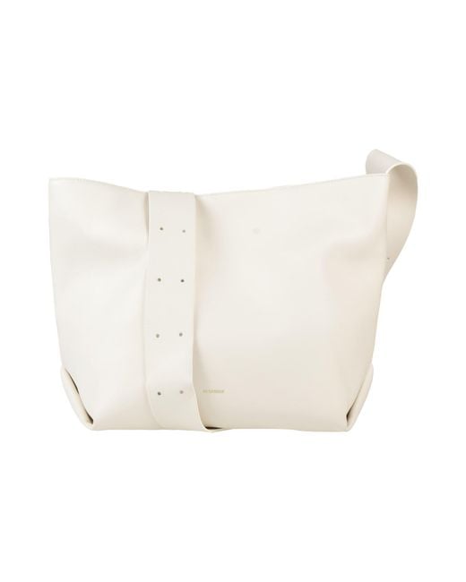 Jil Sander White Cross-Body Bag Calfskin