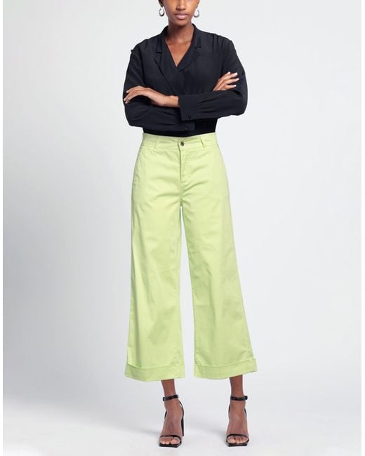 Liu Jo Yellow Pants Cotton, Elastane