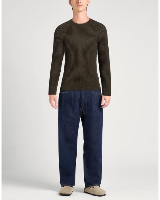 Zanone Green Military Sweater Virgin Wool for men