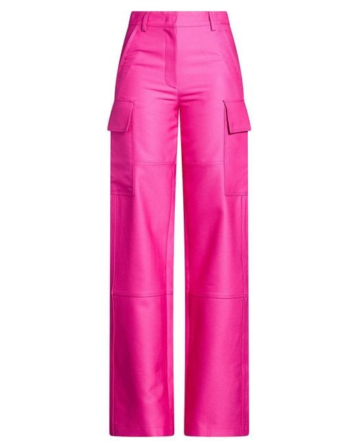 Valentino Garavani Pink Pp Collection Fuchsia Pants Wool, Cotton, Silk