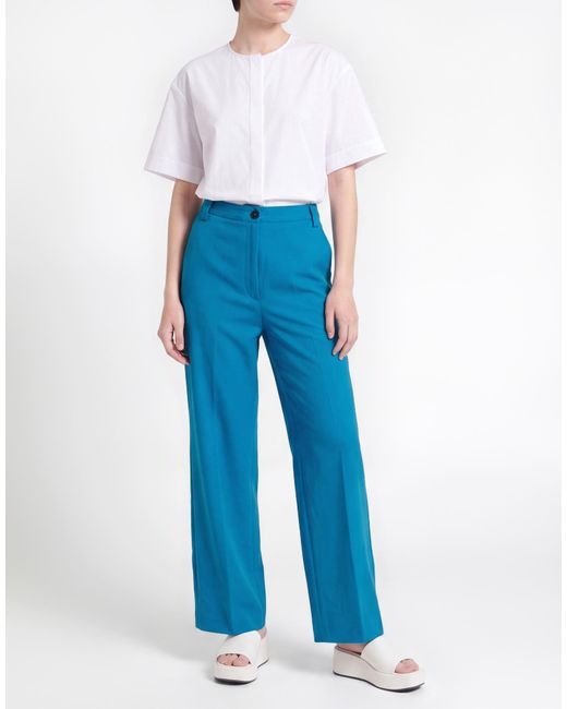 Liviana Conti Blue Pants Viscose, Polyamide, Elastane