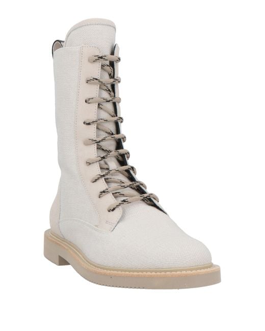 Brunello Cucinelli Natural Ankle Boots Cotton, Linen, Leather