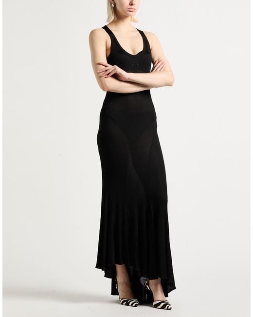 Off-White c/o Virgil Abloh Black Maxi Dress Viscose, Elastane