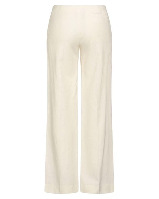 The Row White Pants Wool, Silk, Linen