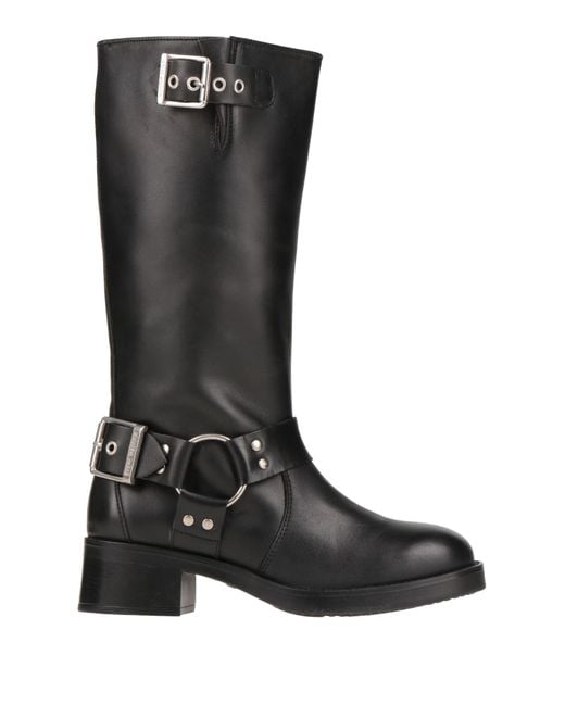 Steve Madden Black Boot Leather