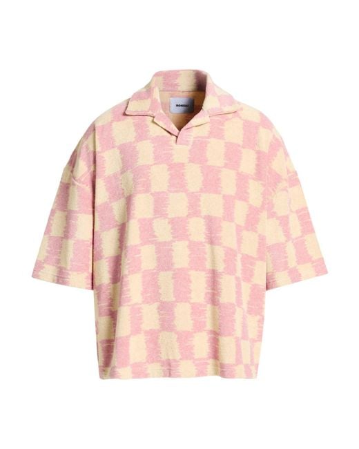Bonsai Pink Polo Shirt Viscose, Polyester, Polyamide for men