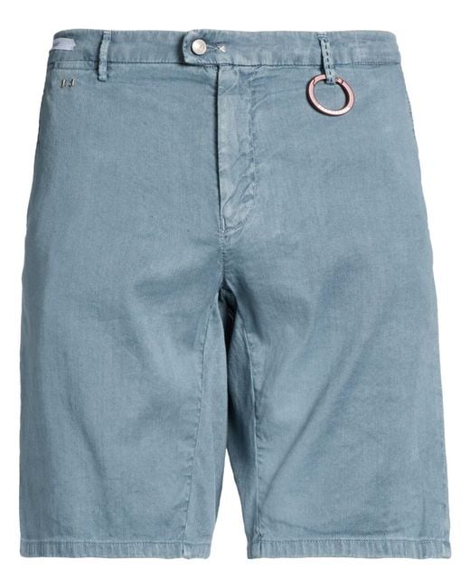 Tramarossa Blue Denim Shorts Linen, Cotton, Elastane for men