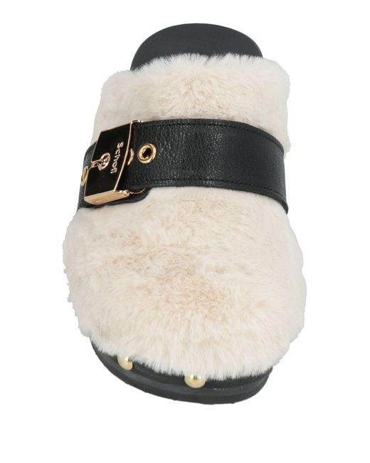 Scholl White Iconic Ivory Mules & Clogs Leather, Textile Fibers