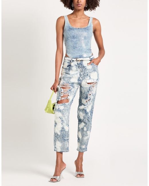 DIESEL Blue Top Cotton, Polyester, Elastane
