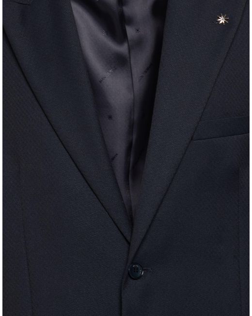 Manuel Ritz Blue Suit Polyester, Viscose, Elastane for men