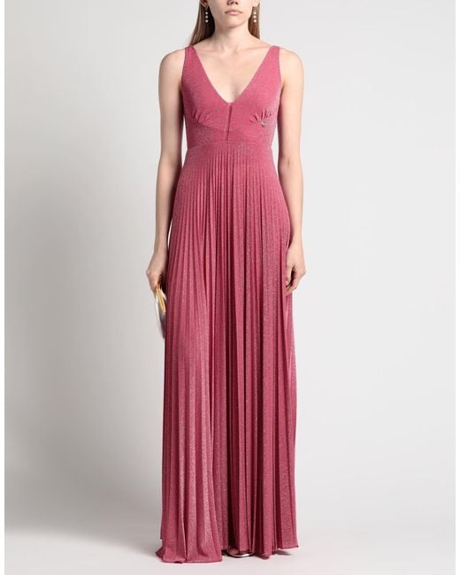 Pinko Pink Maxi Dress Viscose, Metallic Fiber, Polyamide, Elastane