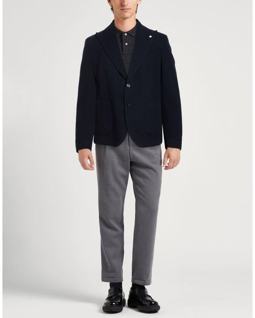 L.b.m. 1911 Blue Midnight Blazer Cashmere, Polyamide, Polyester, Wool for men
