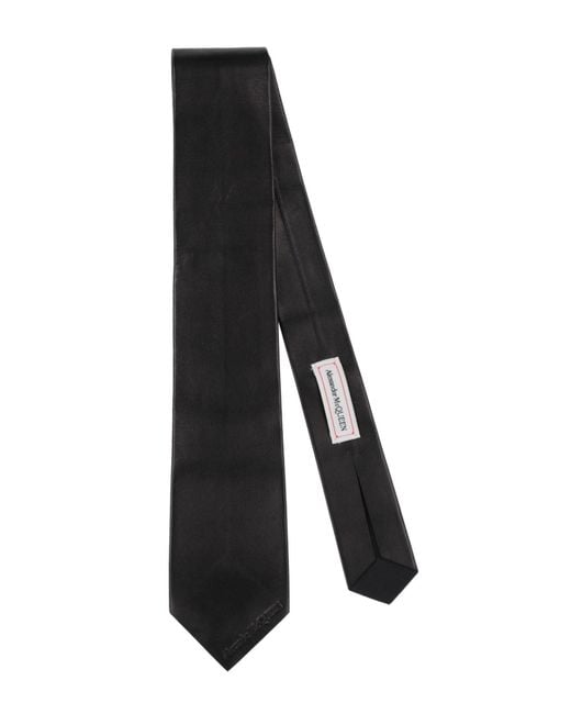 McQueen Black Ties & Bow Ties Lambskin for men