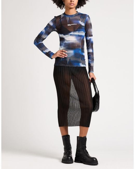 Sportmax Black Midi Skirt Polyamide, Polyester