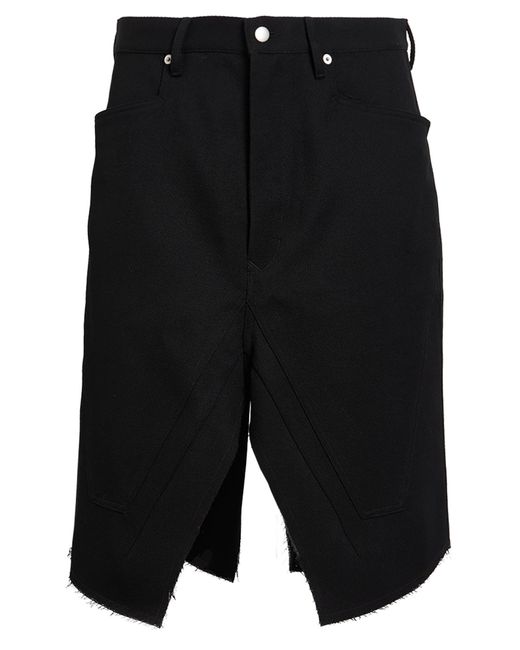 Rick Owens Black Midi Skirt Wool for men