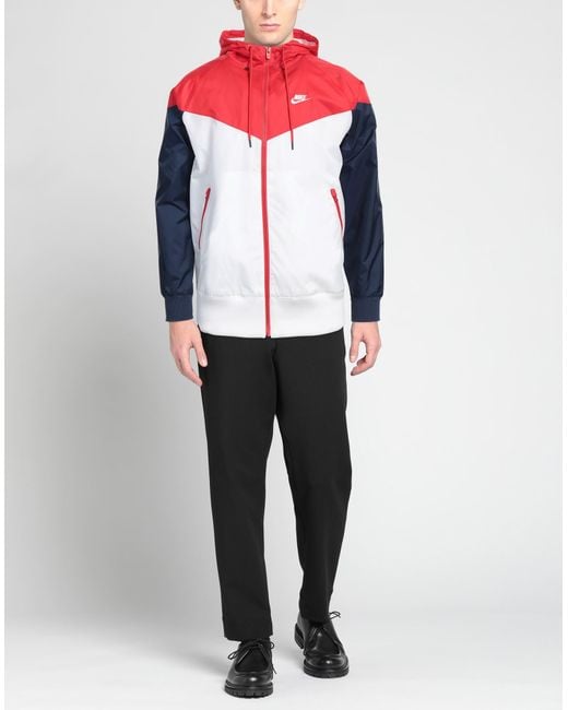 Red and white nike jacket new arrivals