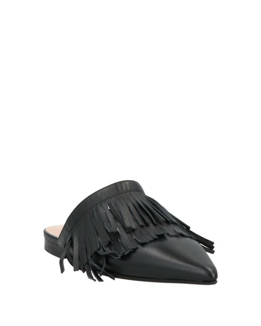 PROSPERINE® Black Mules & Clogs Soft Leather