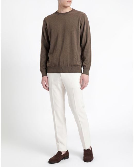 FILIPPO DE LAURENTIIS Brown Military Sweater Cotton for men