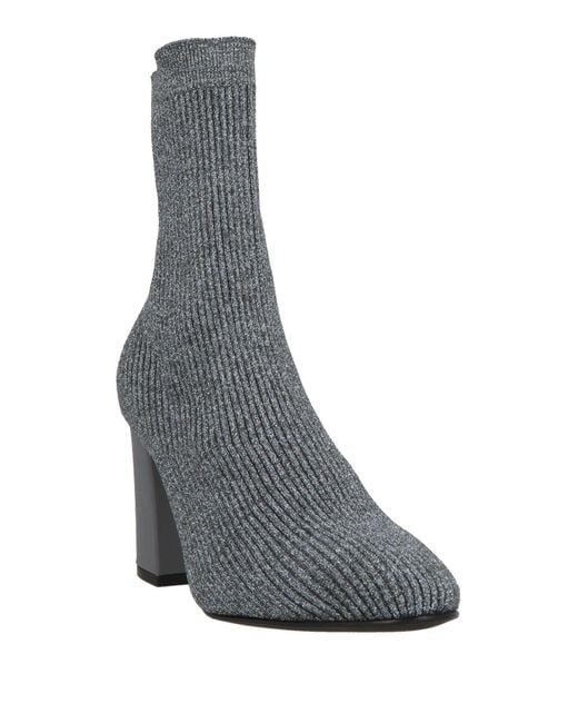 Le Silla Gray Ankle Boots Textile Fibers