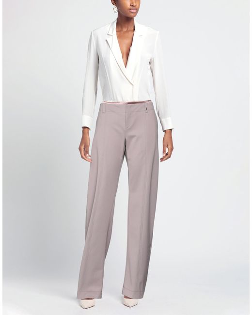 Ssheena Gray Pants Polyethylene, Virgin Wool, Elastane