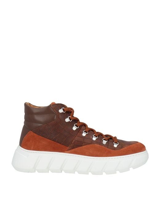 Giovanni Conti Brown Sneakers Leather for men