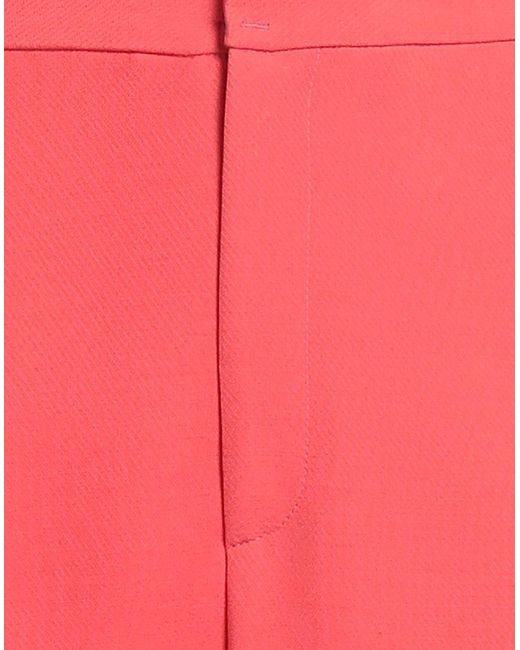 Elisabetta Franchi Red Pants Wool, Viscose, Silk