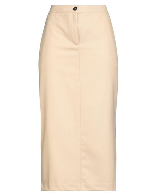 Massimo Alba Natural Midi Skirt Virgin Wool