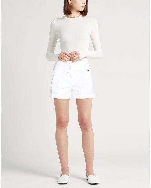Liu Jo White Shorts & Bermuda Shorts Cotton, Elastane