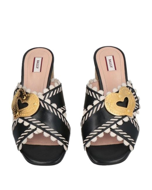 Bally Metallic Sandals Lambskin