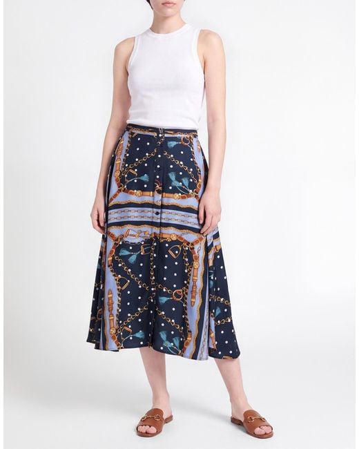 Maje Blue Midi Skirt Viscose