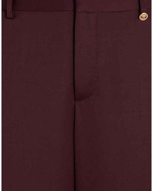 Versace Purple Burgundy Pants Wool, Elastane for men