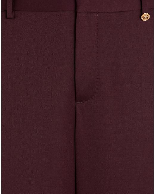 Versace Purple Burgundy Pants Wool, Elastane for men