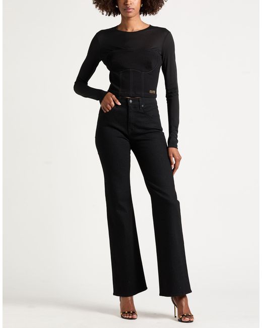 Versace Jeans Couture Black Top Cotton, Elastane