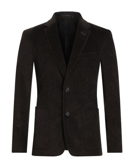 Dunhill Black Blazer Cotton, Cashmere, Elastane for men