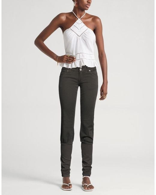 Manila Grace Black Dark Pants Cotton, Elastane