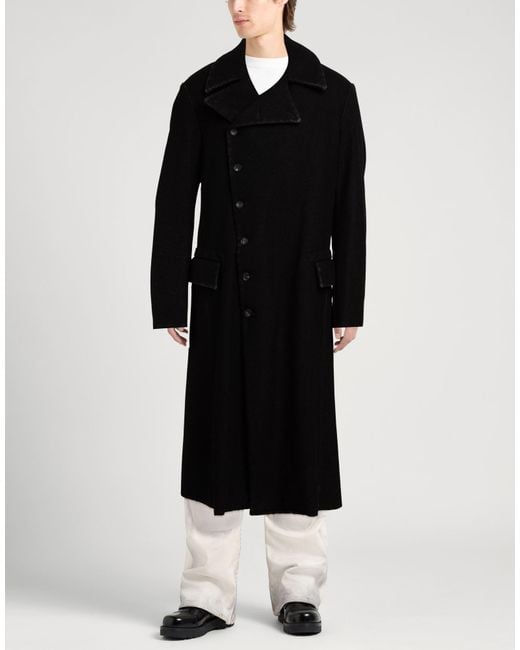 Masnada Black Coat Wool, Polyamide for men