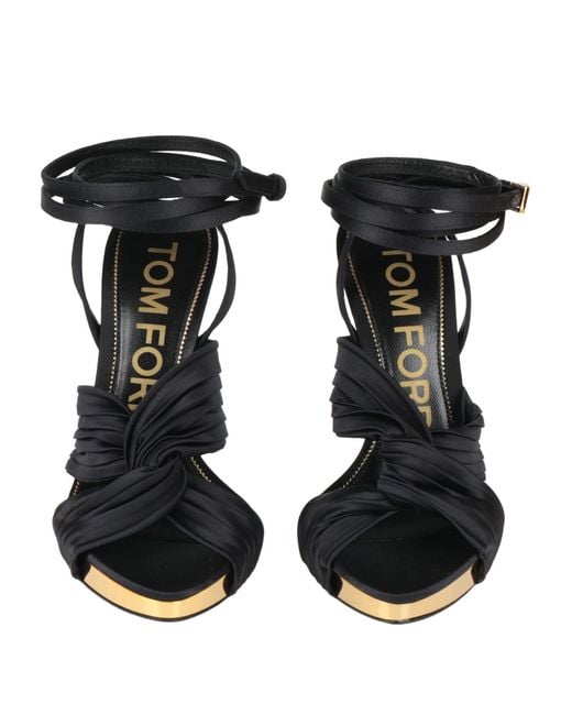 Tom Ford Black Sandals Polyester, Steel