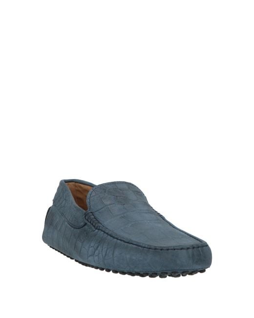 Tod's Blue Slate Loafers Leather for men