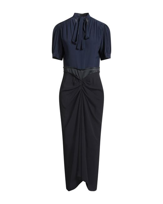 Marni Blue Midnight Midi Dress Silk, Viscose, Acetate