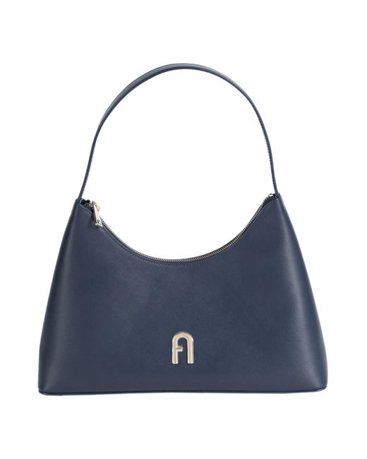 Furla Blue Diamante S Shoulder Bag -- Handbag Leather