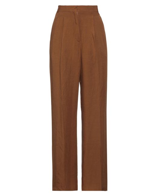 CINQRUE Brown Pants Viscose, Linen